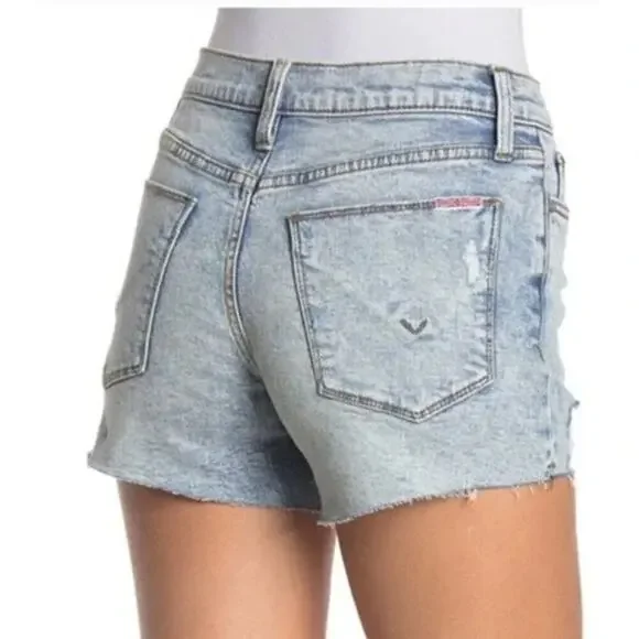 Hudson Gracie Alexandria Shorts Mid Rise Distressed Ripped Cutoff Denim NWOT 32